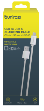 Uniross Cable USB-A to USB-C Cable 2.0m UCA005