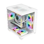Armaggeddon Gaming Case M-ATX AQUARON WiBO White (Full Glass & Hidden PSU)
