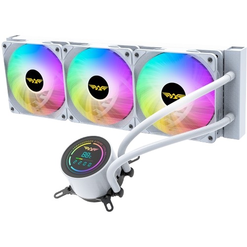 Armaggeddon Gaming Liquid Cooling CPU 3xFans & Display DEEP FREEZE ADV A360 ARGB White