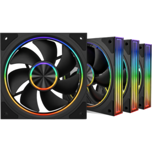 Armaggeddon Gaming Cooling Fan Set 4pcs ARGB KIT 8000 PWM 120-V ARGB Black Forward