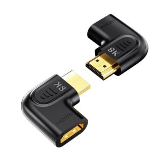 Unitek HDMI Adaptor 1×90 & 1×270 degrees RA 8K60Hz Vertical A1047ABK
