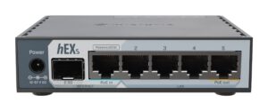MikroTik Router Wired hEX S 5xGbE/2.5G SFP/PoE Out/USB E60iUGS