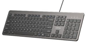 Unitek Keyboard Wired 104K USB-A English SlimTap T052 Space Grey