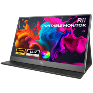Rii Monitor Portable 15.6″ Full-HD with USB-C/HDMI & Case/Stand RS100