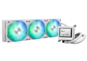 ASUS CPU Liquid Cooler MAX Gaming Triple Daisy-Chained Fans 2.4″ IPS Display LC 360 ARGB LCD White