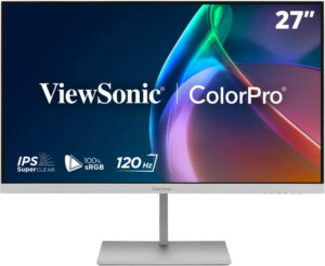 Viewsonic Monitor VP 27” 2K QHD IPS 120Hz Full Ergonomic USB Hub HDMI USB-C PD VP2766-2K White