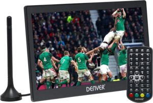 Denver AV LED TV 10” with DVB-T2, USB, HDMI input Rechargeable Battery & 12V LED-1033