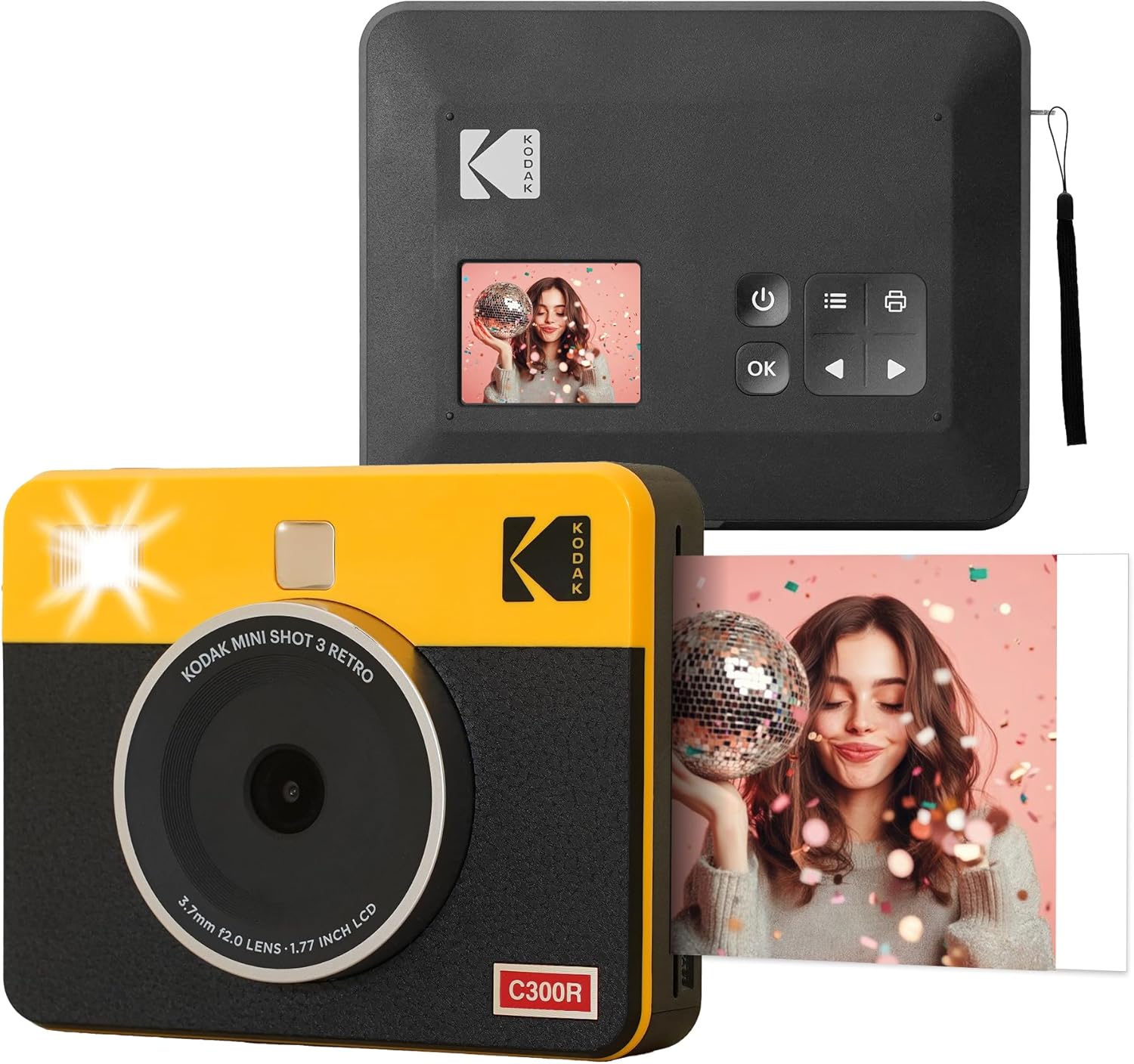 Kodak Instant Camera & Printer RETRO Mini Shot 3 Yellow 3×3 (8 sheets)