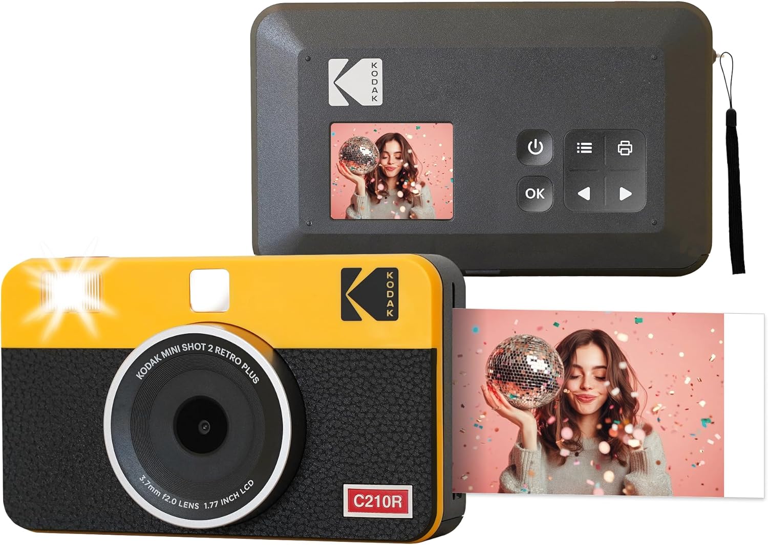 Kodak Instant Camera & Printer RETRO Mini Shot 2 Yellow (2.1×3.4)