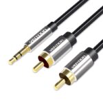 Vention AUDIO 3.5mm to 2RCA M-M Cable Metal 2.0m BCFBH