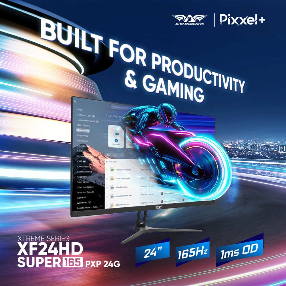 Armaggeddon Gaming Monitor 24” Slim Frame FHD IPS 165Hz 1ms PXP24G Black