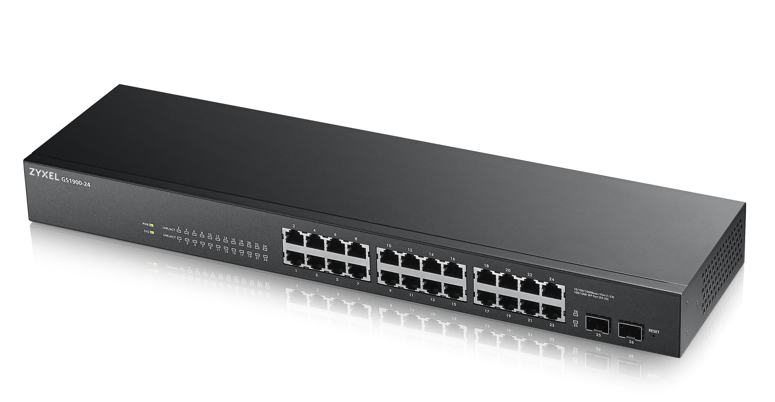 Zyxel Switch Gigabit Ethernet Managed 24-Port + 2SFP GS1900-24 UK Plug