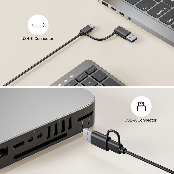 Unitek Keyboard Wired 99K USB-C/A English SlimTap T053 Space Grey