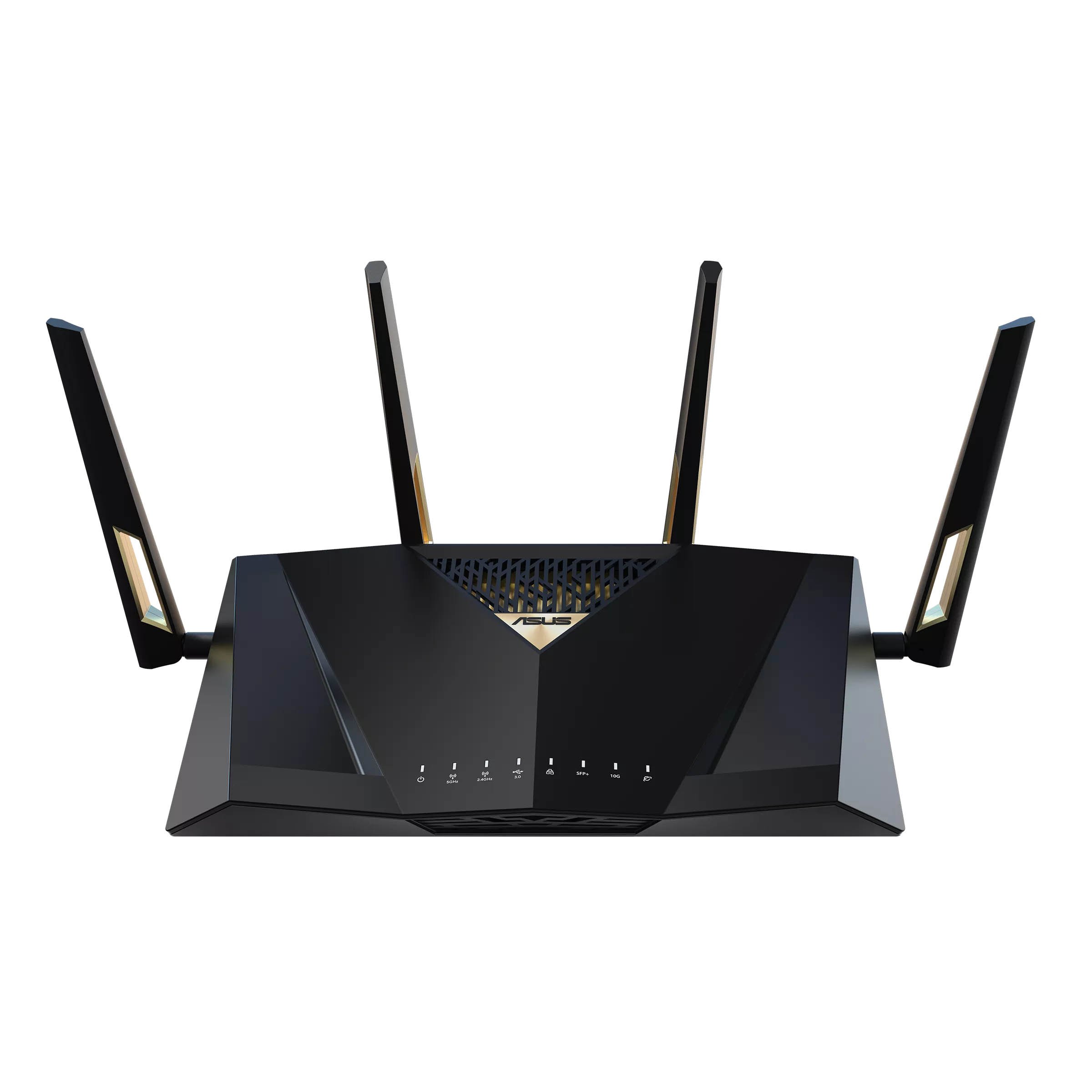 ASUS Router Wi-Fi 7 BE7200 Dual Band Quad 2.5GbE Dual 10G Ports SFP+ MLO VPN AiProtection Pro Guest-Network Pro RT-BE88U