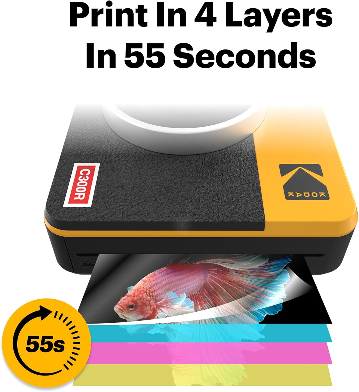 Kodak Instant Camera & Printer RETRO Mini Shot 3 Yellow 3×3 (8 sheets)