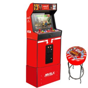 Unico MVSX Arcade 17” with 50 Preloaded SNK Licensed Games Deluxe Combo with Riser & Chair