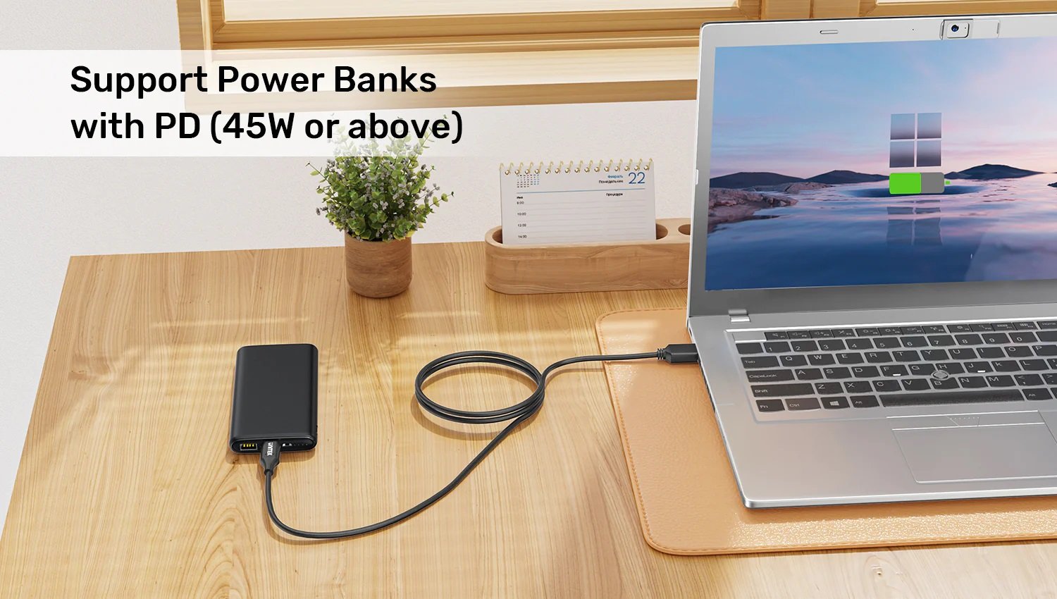 Unitek UCL USB-C to DC Cable 1.8m 65W for Lenovo 11×4.5mm C14115BK