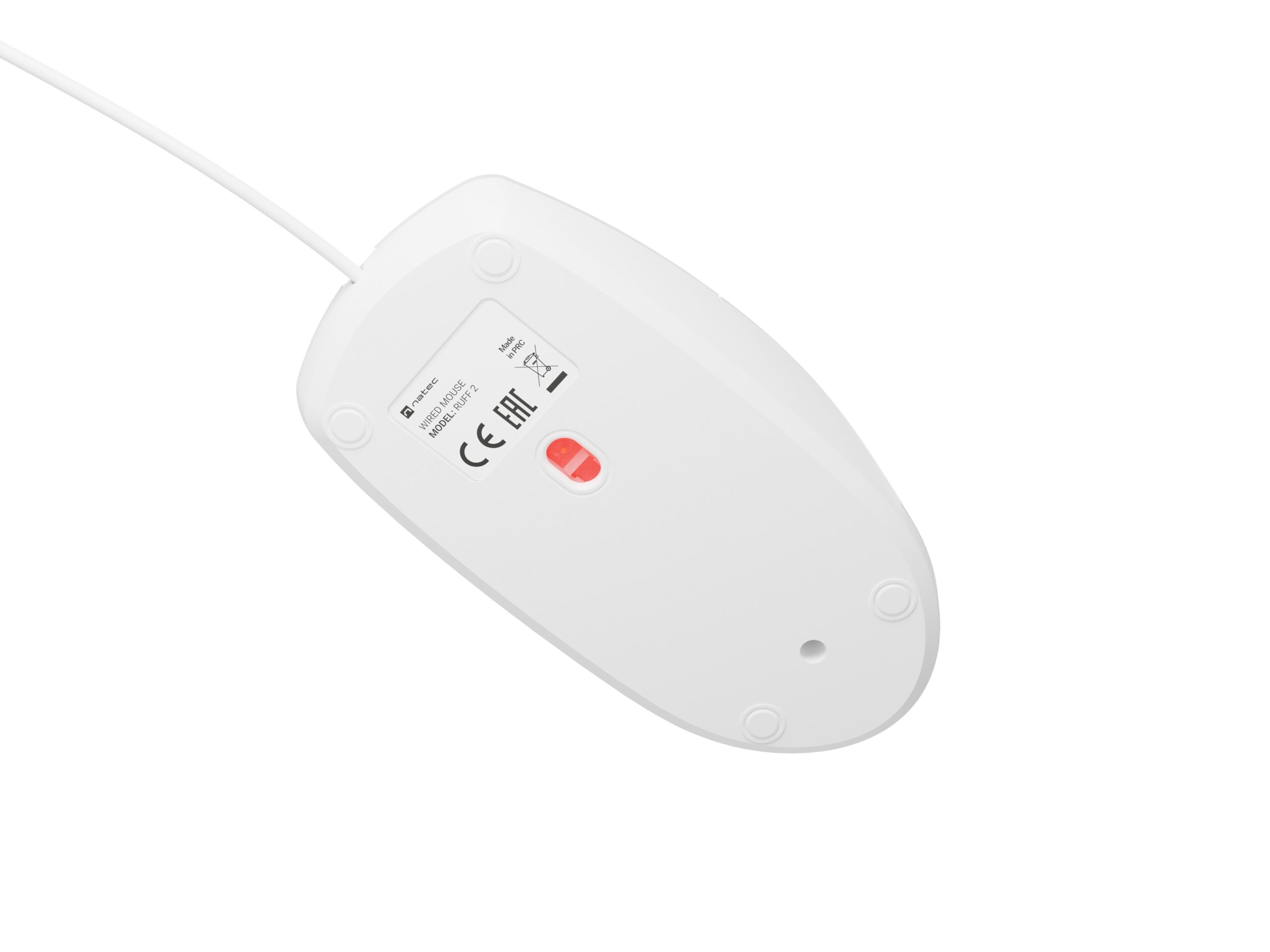 Natec Mouse Wired Optical 1000DPI White RUFF 2