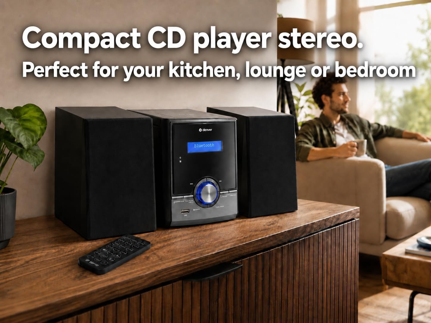 Denver MDA-285 Mini HiFi Music System with CD, Bluetooth, USB & FM Radio