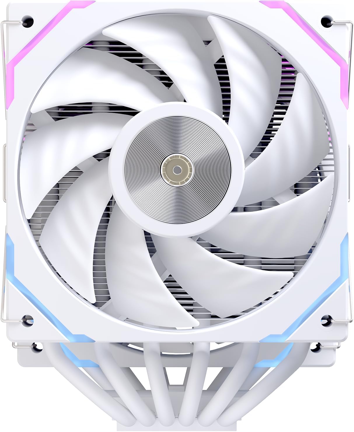 Einarex Gaming Cooling CPU, 6 Copper Heat Pipes, Dual Fans Design, Integrated Display, GLIDE G300 White