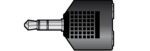 qtx 3.5mm Plug to 2×3.5mm Sockets 759.307UK