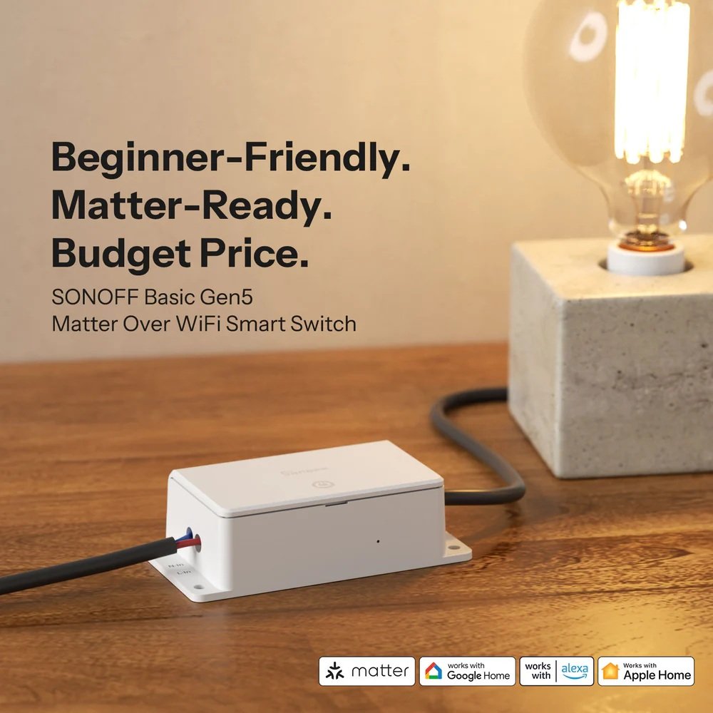 Sonoff WiFi Smart Switch BASIC-1GS With Matter (aller-retour)