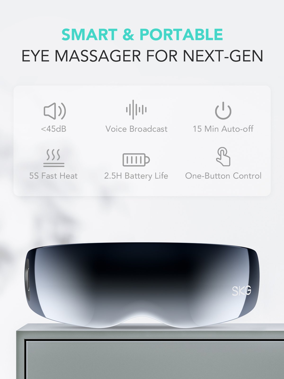 SKG Eye Massager Vibration (Incl.Temples)-Hot Compress-Music E7-EN