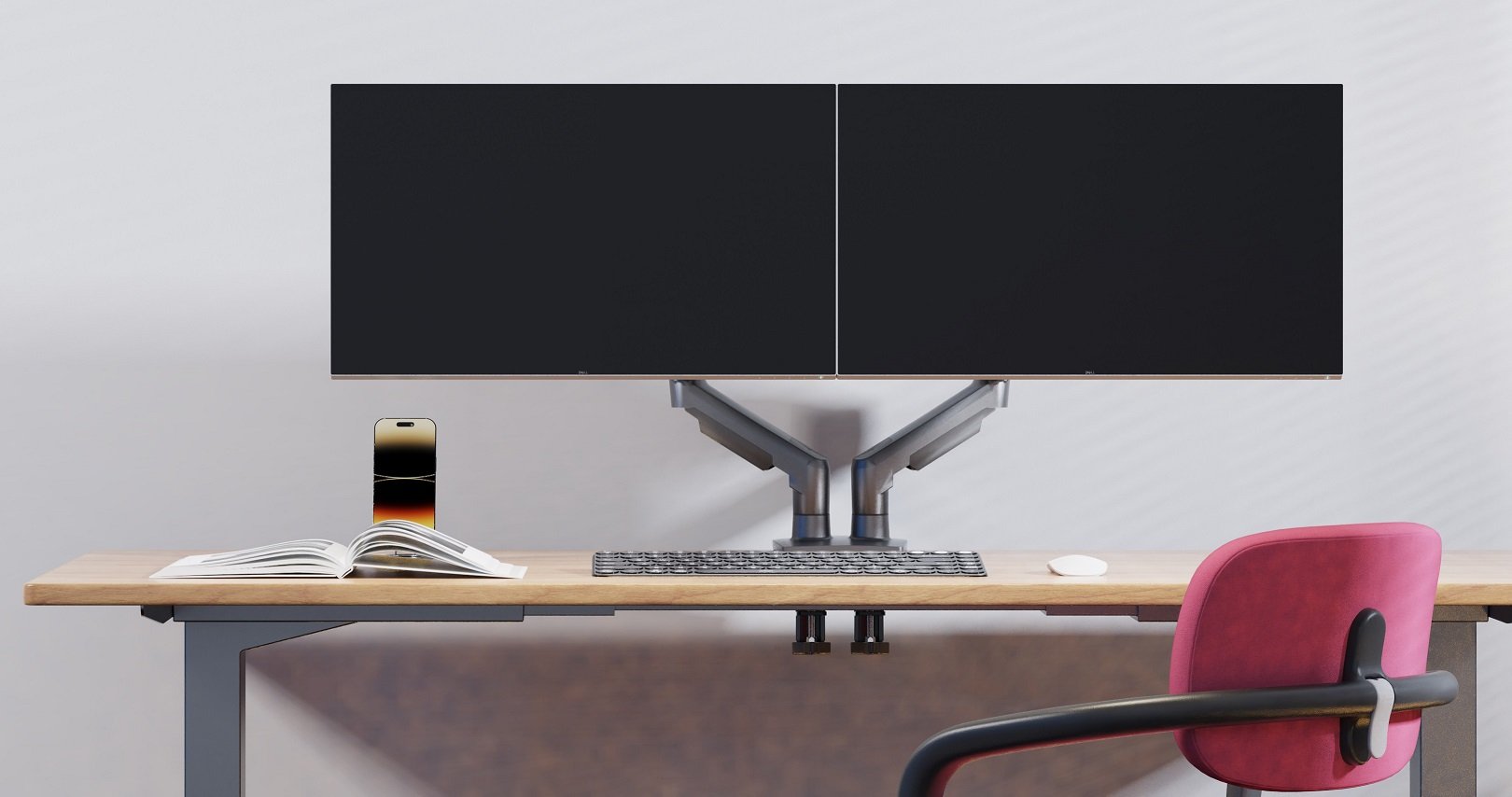 NBMounts F160 Dual Arm Gas Desk Monitor Mount (updated version)