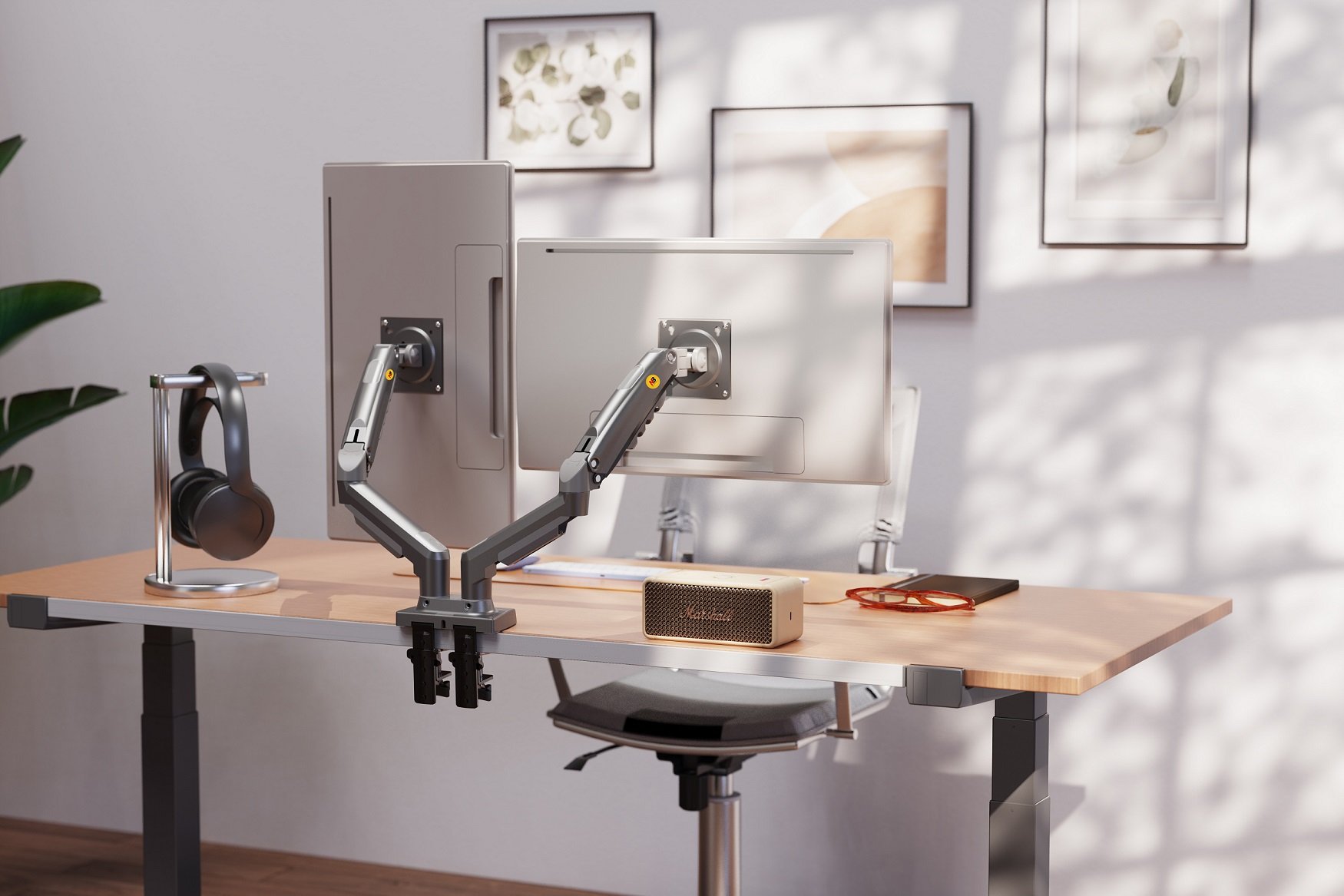 NBMounts F160 Dual Arm Gas Desk Monitor Mount (updated version)