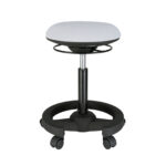 Lumivida Office Stool Ergonomic with Height Adjustable Fabric Upholstered Seat CH04-23 Black