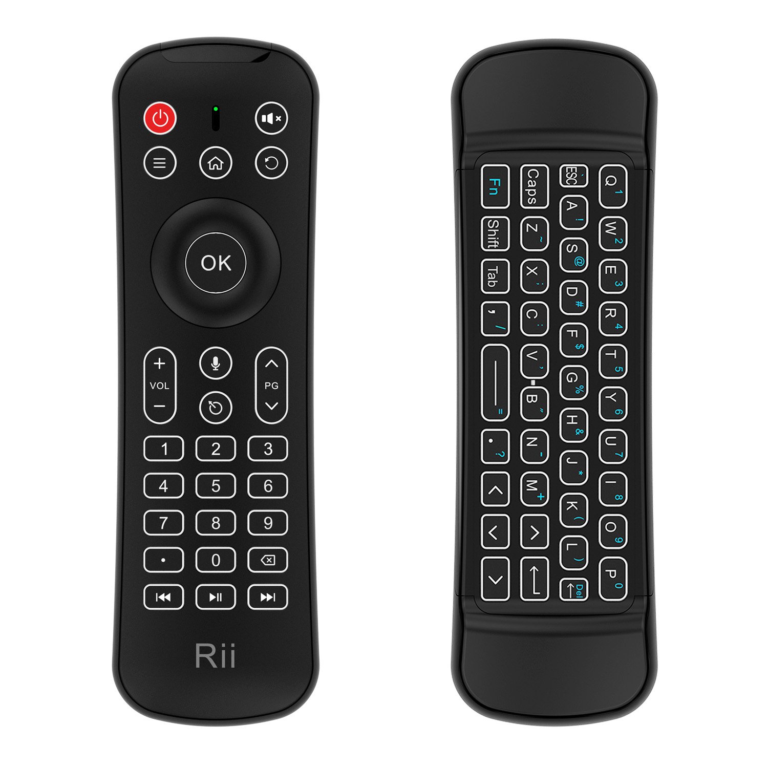 Rii Remote Control with Wireless Keyboard 2.4GHz, AirMouse & Microphone MX6