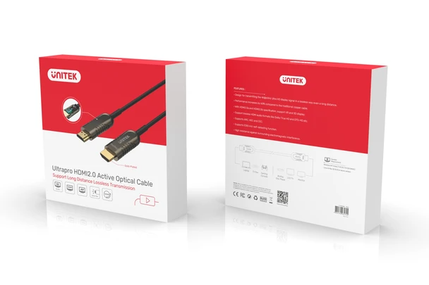 Unitek Y-C1033BK UltraPro HDMI V2.0 Active Optical Cable 50m