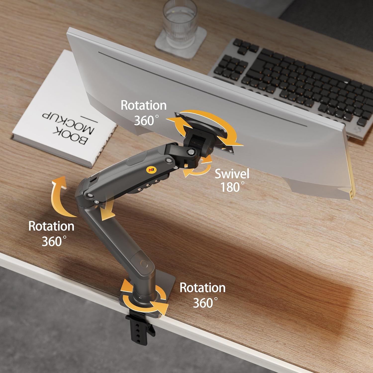 NBMounts F80 Single Arm Gas Desk Monitor Mount (updated version)