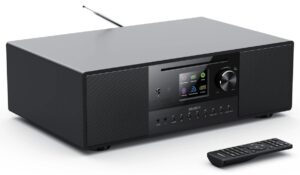 Majority QUADRIGA 2.1 Mini HiFi 120W with 6” Subwoofer, CD Player, Internet Radio, Bluetooth, USB & Optical Input
